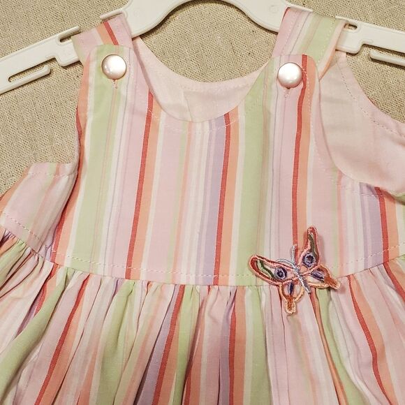Middleton Reborn Pink Multi Striped Doll Dress - Picture 4 of 9